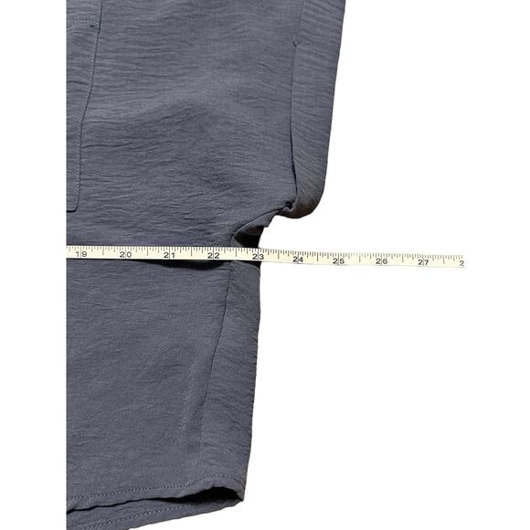 Frye Tie Front Cropped Blouse Dolman Sleeves Blue Size Small - Picture 5 of 7